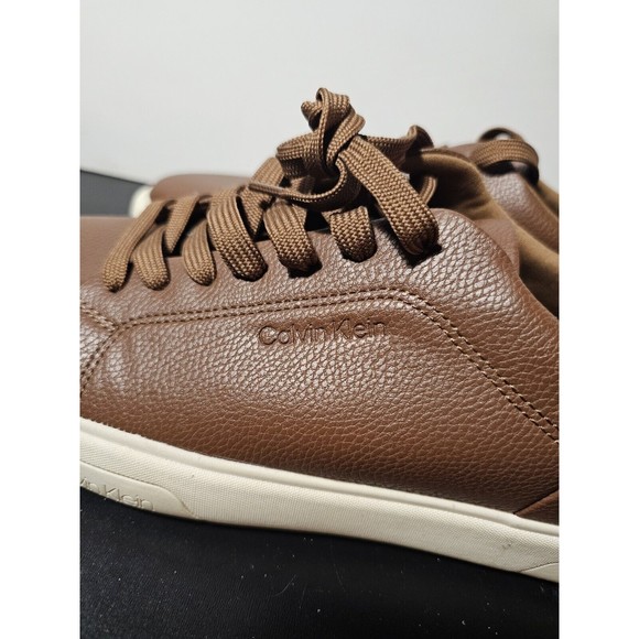New Calvin Klein Men\'s Casual Leather Shoes  Fashion Sneakers  Brown Size 10 main image 6